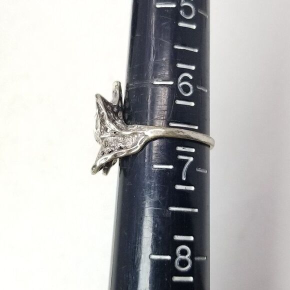 Vintage Sterling Silver Abstract Wavy Filigree Design Ring, Size 6 1/2 Band - Picture 8 of 10